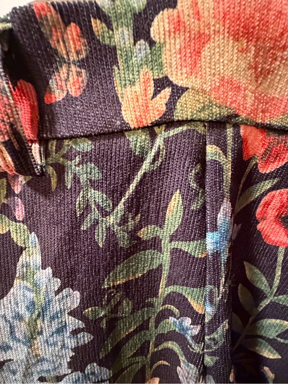 Floral Wide-Leg Overalls Jumpsuit - Black with Multicolor Floral Print - Picture 4 of 5
